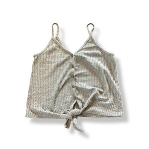 [wild fable] Gray Waffle Knit Tie Front Tank